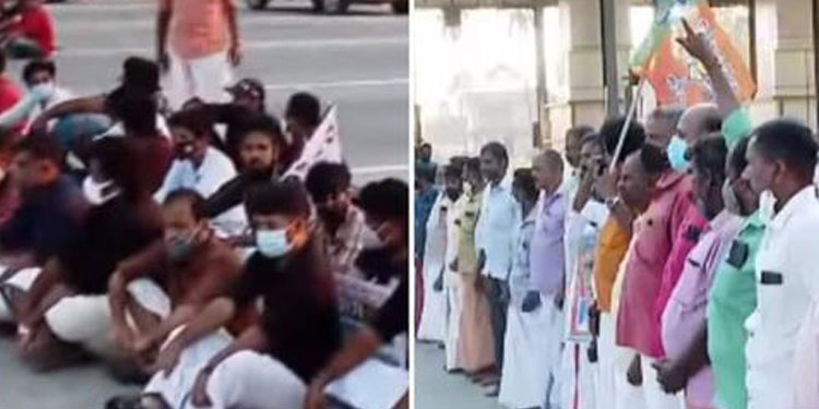 റോഡ് നിര്‍മ്മാണം പൂര്‍ത്തിയാകാതെ ടോള്‍ പിരിവിന് നീക്കം ;  പ്രതിഷേധവുമായി ഡിവൈഎഫ്ഐയും ബിജെപിയും