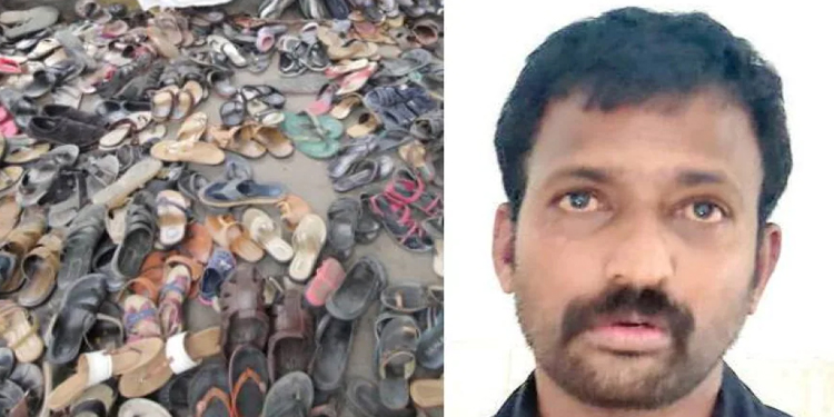 പണം തട്ടിയെടുത്ത് ചെരിപ്പുകള്‍ വാങ്ങിക്കൂട്ടിയ ആള്‍ പിടിയില്‍ ; കണ്ടെടുത്തത് 400 ജോഡി ചെരിപ്പ്