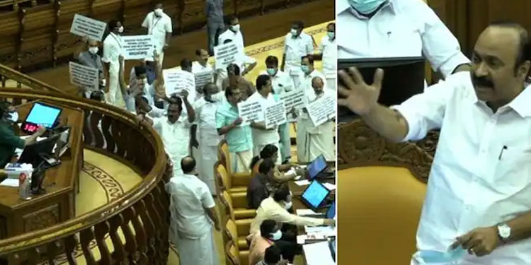 സിൽവർ ലൈനിൽ കത്തി സഭ ; സഹകരിക്കാനാവില്ലെന്ന് വി ഡി സതീശൻ, പ്രതിപക്ഷം നടുത്തളത്തിലിറങ്ങി ,  സഭ നിർത്തിവച്ചു