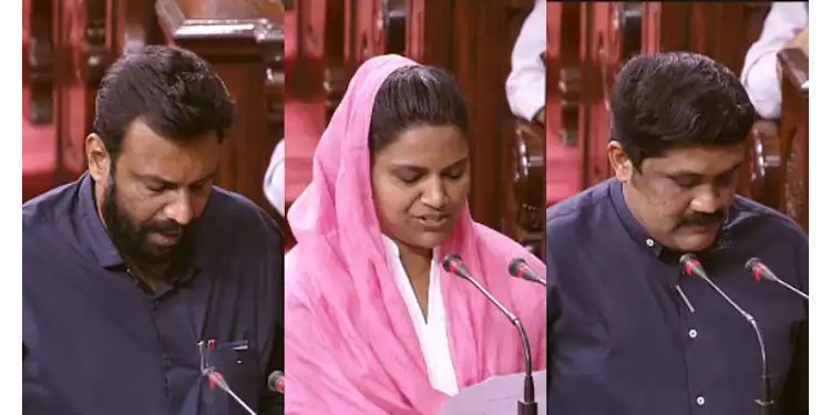 റഹീമും ജെബി മേത്തറും സന്തോഷ് കുമാറും രാജ്യസഭാ എംപിമാരായി സത്യപ്രതിജ്ഞ ചെയ്തു