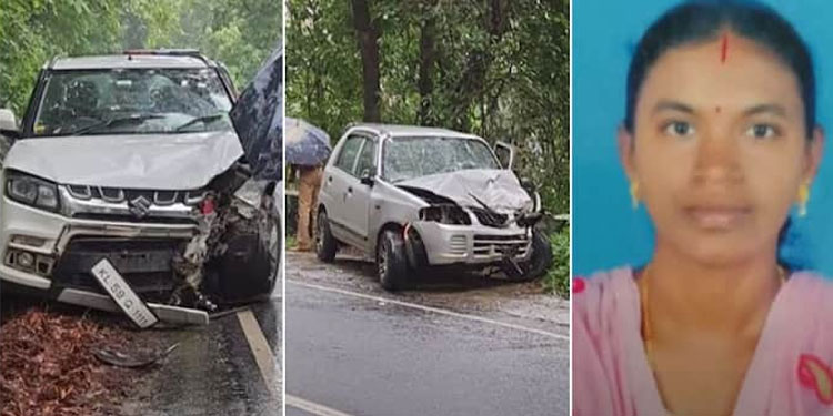 നേര്യമംഗലത്ത് കാറുകള്‍ തമ്മില്‍ കൂട്ടിയിടിച്ച് യുവതി മരിച്ചു; നാല് പേര്‍ക്ക് പരുക്ക്
