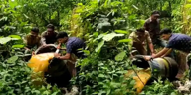 വ്യാജ വാറ്റ്; പാറക്കൂട്ടങ്ങള്‍ക്കിടയില്‍ ഒളിപ്പിച്ച 300 ലിറ്റർ വാഷ് നശിപ്പിച്ച് എക്സൈസ് സംഘം
