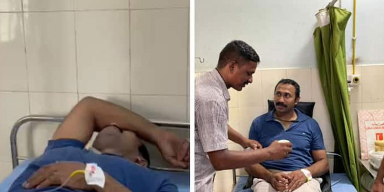 തൃശൂരിൽ കഞ്ചാവ് സംഘത്തിന്റെ ആക്രമണം , പൊലീസുകാരന് പരിക്ക്