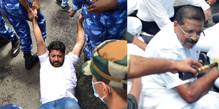 രാജ്മോഹൻ ഉണ്ണിത്താന് പരിക്കേറ്റു, ഷാഫി പറമ്പിലിന് മർദനം; ഡൽഹി പൊലീസും കോൺഗ്രസ് നേതാക്കളുമായി ഉന്തും തള്ളും