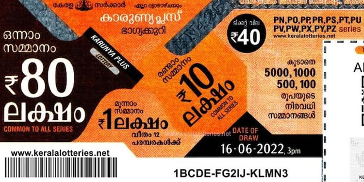 കാരുണ്യ പ്ലസ് KN – 427 ലോട്ടറി ഫലം പ്രഖ്യാപിച്ചു