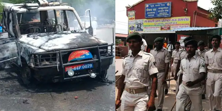 അഗ്നിപഥ് പദ്ധതി : ബിഹാറിൽ വീണ്ടും അക്രമം, ബക‍്‍സറിൽ പോലീസ് ജീപ്പ് കത്തിച്ചു