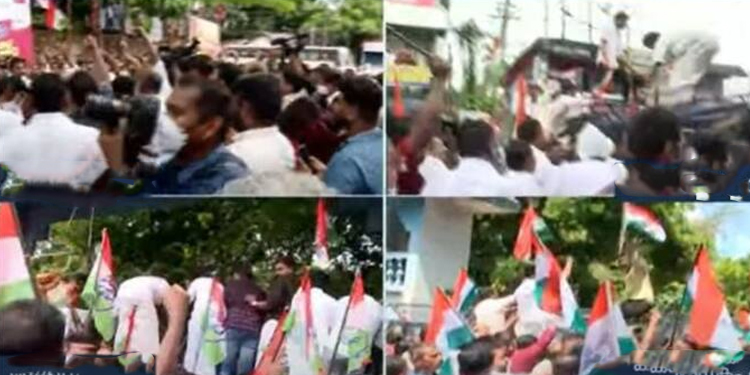 പ്രതിഷേധം ശക്തമാക്കി കോണ്‍ഗ്രസ് ; കോഴിക്കോട് മാര്‍ച്ചില്‍ സംഘര്‍ഷം, ജലപീരങ്കി