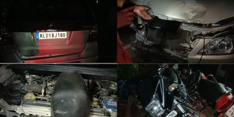 തിരുവനന്തപുരത്ത് ഇന്നോവ കാർ 11 ഇരുചക്ര വാഹനങ്ങൾ ഇടിച്ച് തെറിപ്പിച്ചു , വഴിയാത്രക്കാരനും പരിക്ക്