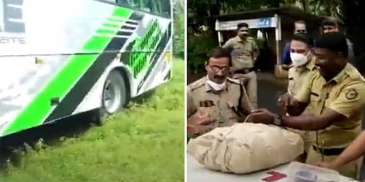 ടൂറിസ്റ്റ് ബസിൽ ലഹരിക്കടത്ത് , ഒമ്പത് കിലോ കഞ്ചാവ് പിടികൂടി