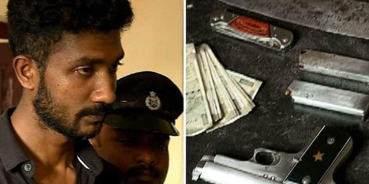 കഞ്ചാവ് കേസ് പ്രതിയുടെ വീട്ടിൽ തോക്കും വടിവാളും; കയ്യോടെ പൊക്കി പൊലീസ്
