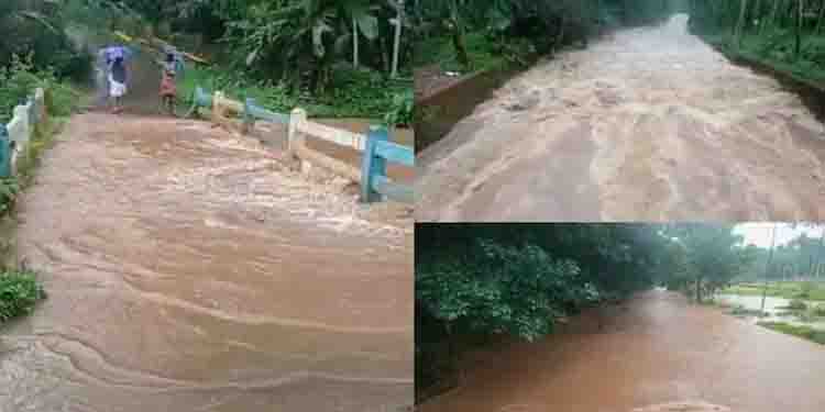 കാസർകോട് ജില്ലയിൽ കനത്ത മഴ തുടരുന്നു: പലയിടത്തും പുഴകൾ കരകവിഞ്ഞൊഴുകി