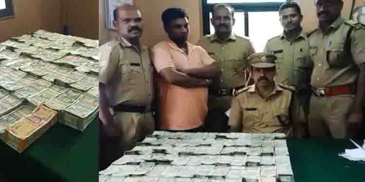ആഡംബര ബസിൽ കള്ളപ്പണ കടത്ത്; 75 ലക്ഷം രൂപയുമായി തമിഴ്നാട് സ്വദേശി അമരവിളയിൽ പിടിയിൽ