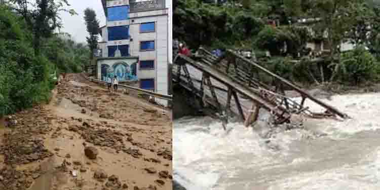 ഉത്തരേന്ത്യയിൽ കനത്ത മഴ; ഉത്തരാഖണ്ഡിലും  ഹിമാചലിലും മേഘ വിസ്ഫോടനം, മണ്ണിടിച്ചിലിൽ 3 പേരെ കാണാതായി