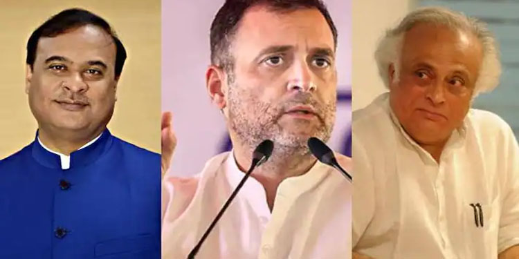 രാഹുൽ ഗാന്ധി യാത്ര നടത്തേണ്ടത് പാക്കിസ്ഥാനിലെന്ന് അസം മുഖ്യമന്ത്രി, ഹിമന്തയ്ക്ക് പക്വതയില്ലെന്ന് ജയറാം രമേശ്