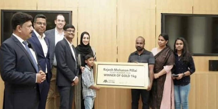 മസ്കറ്റ് ഡ്യൂട്ടി ഫ്രീ നറുക്കെടുപ്പില്‍ മലയാളിക്ക് ഒരു കിലോ സ്വര്‍ണം സമ്മാനം