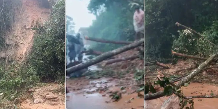 താമരശ്ശേരി ചുരത്തിൽ മണ്ണിടിച്ചിൽ ; ജാഗ്രത പാലിക്കണമെന്ന് അധികൃതർ