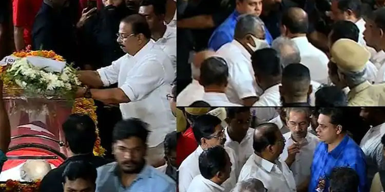 രാഷ്ട്രീയം വൈര്യം മറന്ന് നേതാക്കൾ: കോടിയേരിക്ക് അന്തിമോപചാരം അ‍ര്‍പ്പിച്ച് സുധാകരൻ