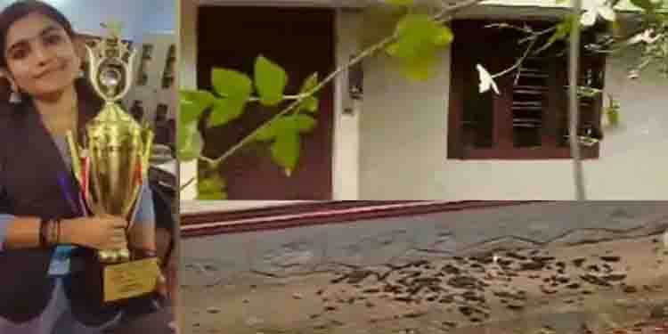 ഗ്രീഷ്മയുടെ വീടിന് നേരെ കല്ലേറ്; ജനല്‍ ചില്ലുകള്‍ ഏറിഞ്ഞു തകര്‍ത്തു