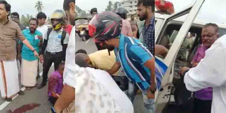 വാഹനാപകടത്തില്‍ പരിക്കേറ്റ് ചോരയൊലിച്ച് റോഡിലിരുന്ന് വയോധികന്‍; രക്ഷകനായി മന്ത്രി മുഹമ്മദ് റിയാസ്