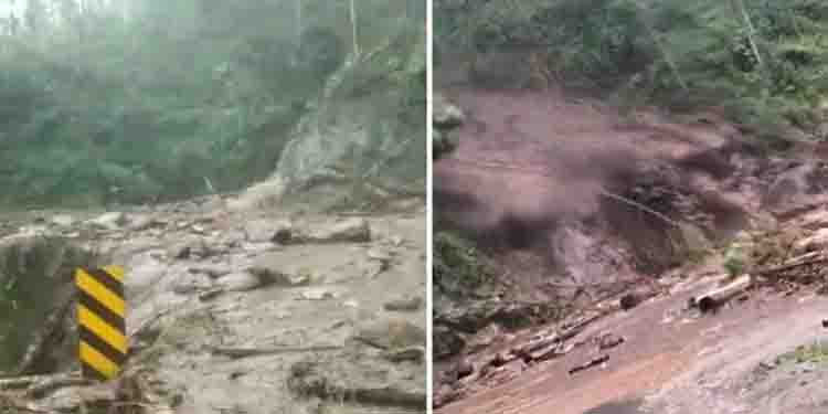 മൂന്നാറിൽ ശക്തമായ മഴ; വിനോദ സഞ്ചാരികളുടെ വാഹനത്തിന് മുകളിലേക്ക് മണ്ണിടിഞ്ഞു