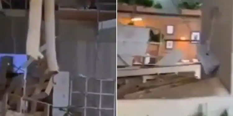 റെസ്‌റ്റോറന്റിന്റെ മേല്‍ക്കൂര തകര്‍ന്നുവീണ് ഒരാള്‍ക്ക് പരിക്ക്