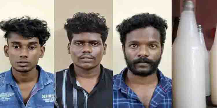 കുപ്പി മാറി എടുത്തു; കള്ള് ഷാപ്പില്‍ അക്രമം, ഒരാൾക്ക് തലക്ക് ഗുരുതര പരിക്ക്, 3 പേര്‍  പിടിയിൽ