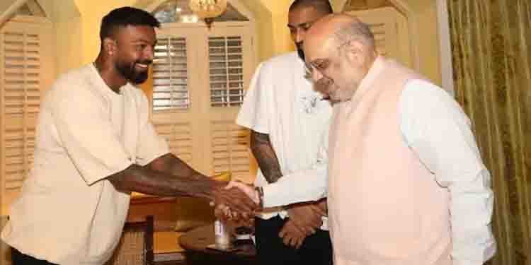 ആഭ്യന്തര മന്ത്രി അമിത് ഷായെ സന്ദര്‍ശിച്ച് ഹാര്‍ദ്ദിക് പാണ്ഡ്യ