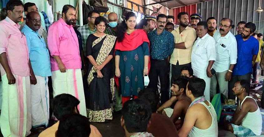 ചാലയിൽ അതിഥി തൊഴിലാളികൾ തിങ്ങിപ്പാർക്കുന്ന ലേബർ ക്യാംപിൽ മന്ത്രിയുടെ മിന്നൽ സന്ദർശനം