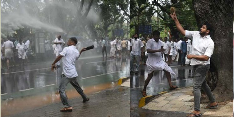 കോൺഗ്രസ്‌ പ്രതിഷേധ മാർച്ച്‌: യാത്രികർക്കും വാഹനങ്ങൾക്കും നേരെ ആക്രമണം