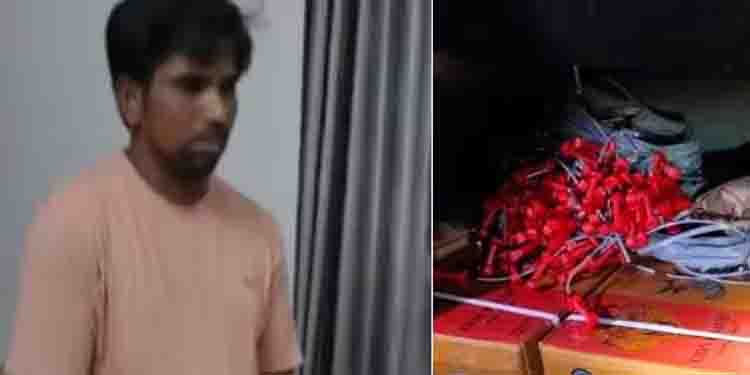 കാസർഗോഡ് വൻ സ്ഫോടക വസ്തു വേട്ട, 2800 ജെലാറ്റിൻ സ്റ്റിക് പിടിച്ചെടുത്തു, കൈ ഞരമ്പ് മുറിച്ച പ്രതി ആശുപത്രിയിൽ