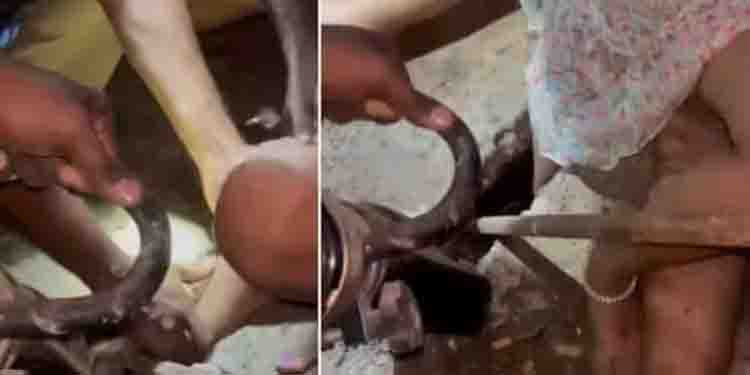 കോവളം ബീച്ച് കാണാനെത്തി, ന‌ടപ്പാതയുടെ സ്ലാബിനി‌ട‌യിൽ 10 വയസുകാരിയുടെ കാൽ കുടുങ്ങി, രക്ഷകരായി ഫയർഫോഴ്സ്