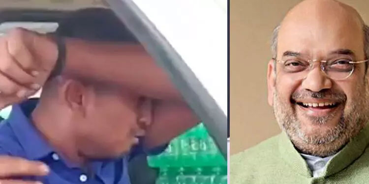അമിത്ഷായുടെ റാലിക്കിടെ ജ്യൂസ് ട്രക്ക് ​കൊള്ളയടിച്ച് ബി.ജെ.പിക്കാർ; പൊട്ടിക്കരഞ്ഞ ഡ്രൈവർക്ക് കോൺഗ്രസുകാർ 20000 രൂപ പിരിച്ചു നൽകി