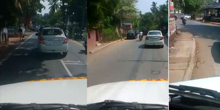കോഴിക്കോട്ട് ആംബുലൻസിന് വഴി നൽകാതെ കാർ; തുടർച്ചയായി ബ്രേക്കിട്ടു
