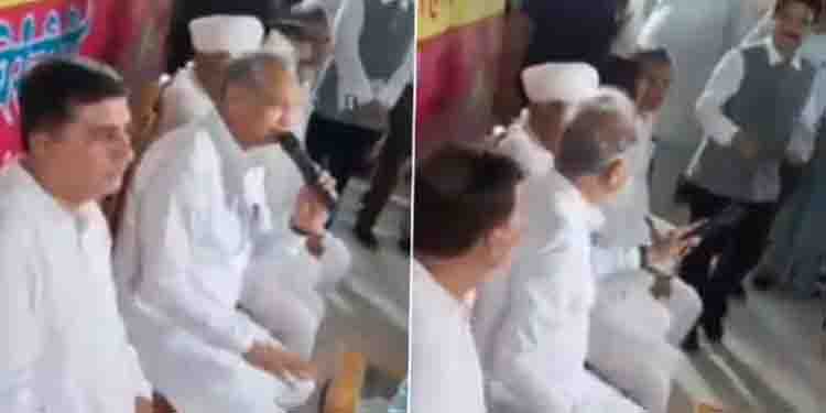 പരിപാടിക്കിടെ മൈക്ക് കേടായി; വലിച്ചെറിഞ്ഞ് അശോക് ​ഗെലോട്ട് -വീഡിയോ
