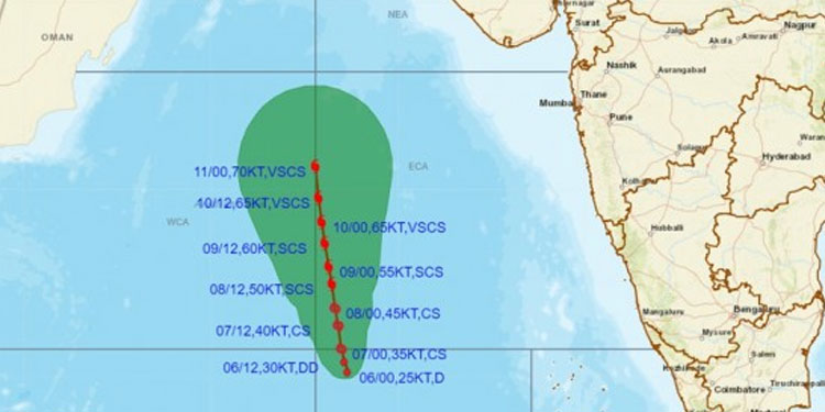 അറബിക്കടലിൽ ചുഴലിക്കാറ്റ് മുന്നറിയിപ്പ്; വ്യാപക മഴയ്‌ക്ക്‌ സാധ്യത: മത്സ്യബന്ധനത്തിന് നിയന്ത്രണം