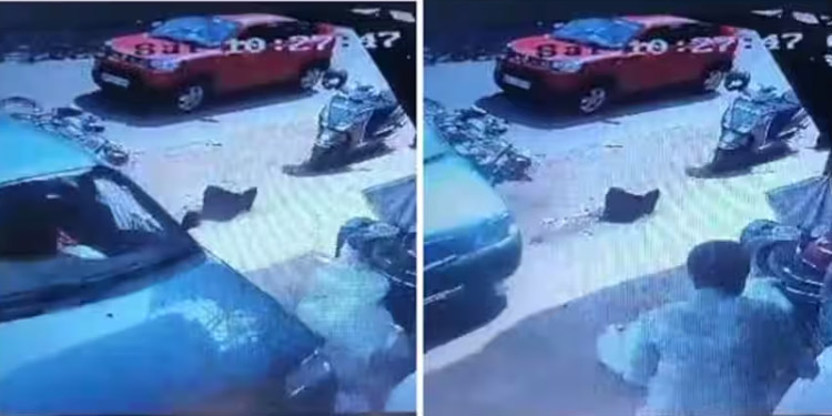 ഡ്രൈവിംഗ് പഠിക്കുന്നതിനിടയില്‍ നിയന്ത്രണം വിട്ട കാര്‍ ബൈക്ക് യാത്രക്കാരനെ ഇടിച്ചുതെറിപ്പിച്ചു
