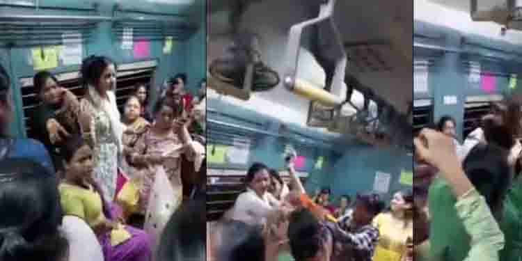 കൊല്‍ക്കത്ത ലോക്കല്‍ ട്രെയിനില്‍ സ്ത്രീകളുടെ കൂട്ടത്തല്ല്