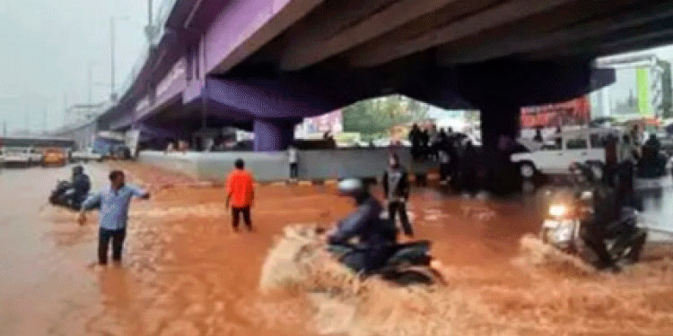 വെള്ളപ്പൊക്കത്തിൽ വലഞ്ഞ് മംഗളൂരു മഹാവീര സർക്കിൾ