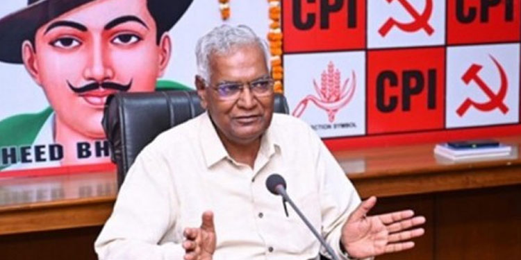ഇന്ത്യയെ ബിജെപി രാജിൽ നിന്ന്‌ സ്വതന്ത്രമാക്കണം: ഡി രാജ