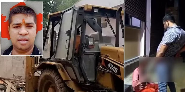മുഖത്ത് മൂത്രമൊഴിച്ച സംഭവം : പ്രതിയുടെ വീട് ബുള്‍ഡോസര്‍ ഉപയോഗിച്ച് തകര്‍ത്ത് പോലീസ്