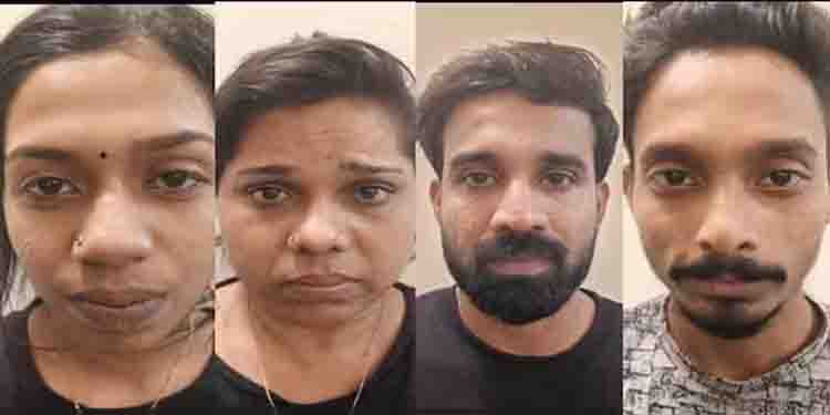 കുന്നംകുളത്ത് ലോഡ്ജിൽ പോലീസ് റെയ്ഡ്: രണ്ട് സ്ത്രീകളടക്കം 4 പേർ എംഡിഎംഎയുമായി പിടിയിൽ
