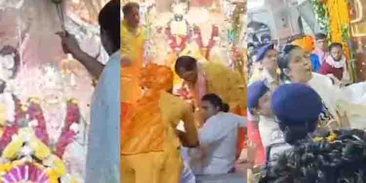 പൂജ ചെയ്യേണ്ടത് മകന്‍, പകരം ശ്രീകോവിലിൽ കയറി വനിത; വലിച്ചിഴച്ച് പുറത്താക്കി ക്ഷേത്ര ഭാരവാഹികള്‍, അറസ്റ്റ്