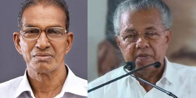 പി വി പങ്കജാക്ഷന്റെ നിര്യാണത്തിൽ മുഖ്യമന്ത്രി അനുശോചിച്ചു