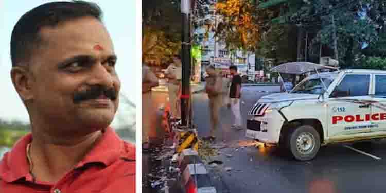 ‘സീറ്റ് ബെൽറ്റ് ഇട്ടില്ല, ഇടിയുടെ ആഘാതത്തിൽ ഉദ്യോഗസ്ഥൻ പോലീസ് ജീപ്പിന്‍റെ ചില്ല് തകർത്ത് തെറിച്ച് വീണു’