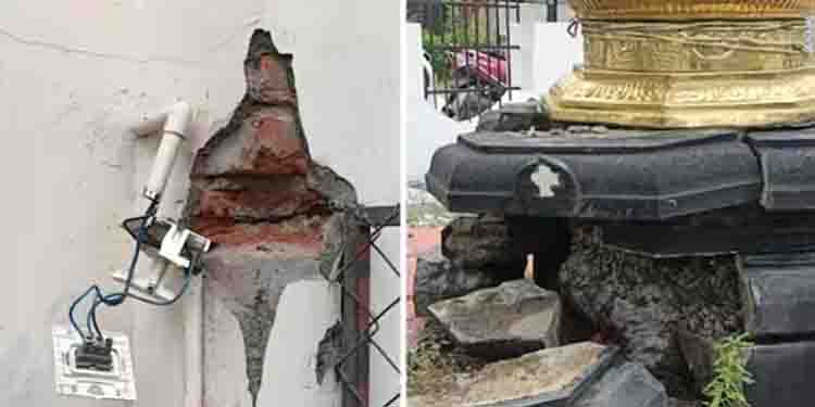 പരുമല സെന്റ് ഫ്രാൻസിസ് സേവ്യർ പള്ളിയിൽ ഇടിമിന്നലേറ്റ് വൻ നാശനഷ്ടം
