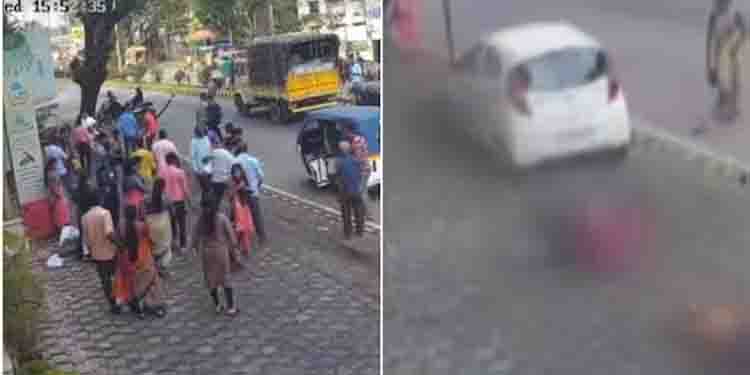 ഫുട്പാത്തിലേക്ക് പാഞ്ഞ് കയറി കാര്‍; യുവതിക്ക് ദാരുണാന്ത്യം, നാല് പേര്‍ ഗുരുതരാവസ്ഥയില്‍