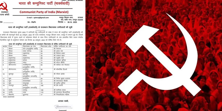 നിയമസഭാ തെരഞ്ഞെടുപ്പ്‌; രാജസ്ഥാനിൽ 17 സീറ്റിൽ സിപിഐ എം സ്ഥാനാർത്ഥികൾ