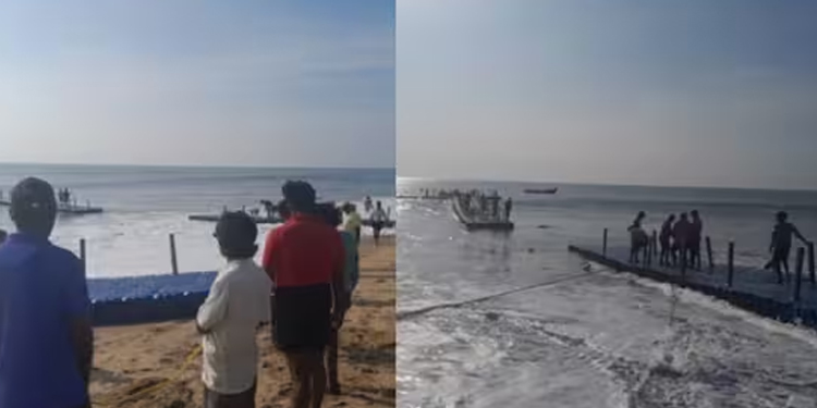 ഫ്ലോട്ടിങ്ബ്രിഡ്ജ് തിരയേറ്റത്തില്‍ തകര്‍ന്നതല്ല , അഴിച്ചുവെച്ചതാണെന്ന് നടത്തിപ്പുകാർ ; സുരക്ഷയില്ലെന്ന് പ്രതിപക്ഷം