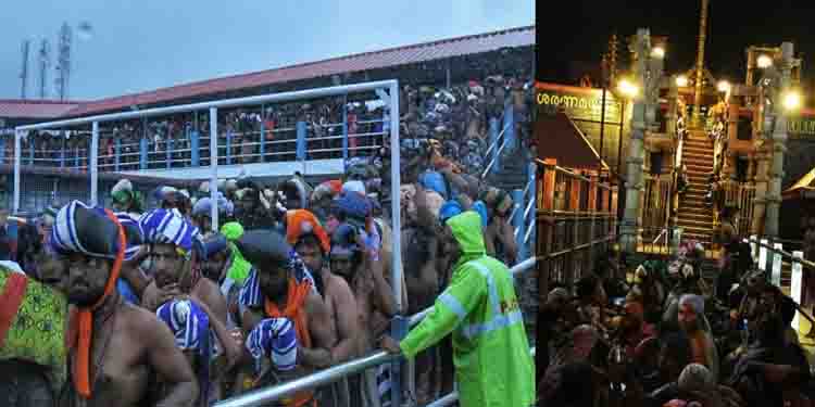 കനത്ത മഴയിലും ശബരിമലയിൽ ഭക്തരുടെ ഒഴുക്ക്; ഇന്നലെ മാത്രം എത്തിയത് അരലക്ഷത്തോളം ഭക്തർ