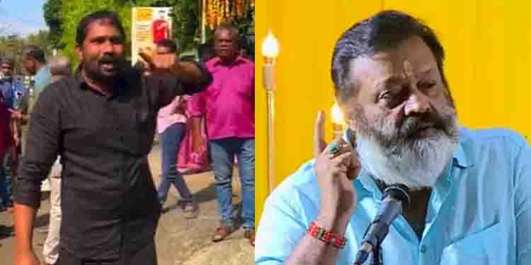 സുരേഷ് ഗോപി പങ്കെടുത്ത പരിപാടിയില്‍ യുവാവിന്റെ ആത്മഹത്യാശ്രമം; ദേഹത്ത് മണ്ണെണ്ണയൊഴിച്ച്‌ തള്ളിക്കയറി